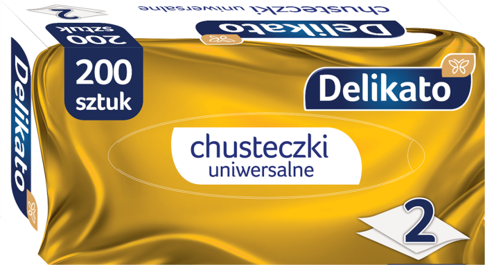 Chusteczki higieniczne bezzapachowe Delikato 2 warst. 200 szt.