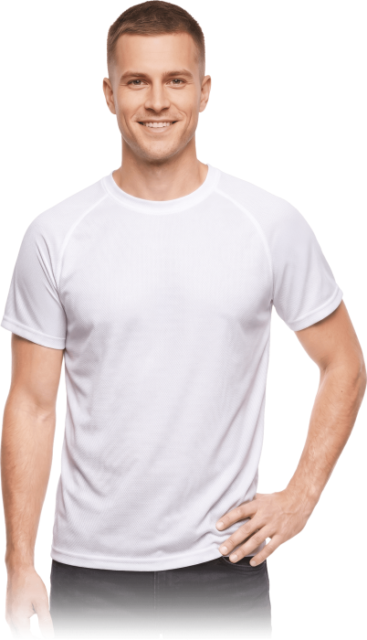 Koszulka męska T-shirt z siateczki SPORT&amp;WORK PORTO-SS W biała