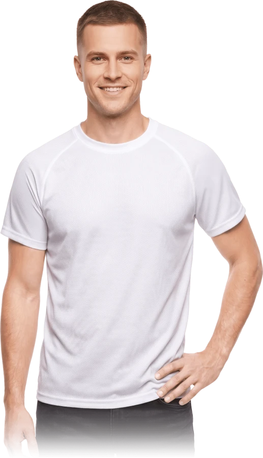 Koszulka męska T-shirt z siateczki SPORT&amp;WORK PORTO-SS W biała