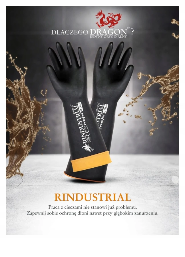 Odporne na rozdarcia rękawice lateksowe dł. 35 cm RINDUSTRIAL r. 11 - XXL