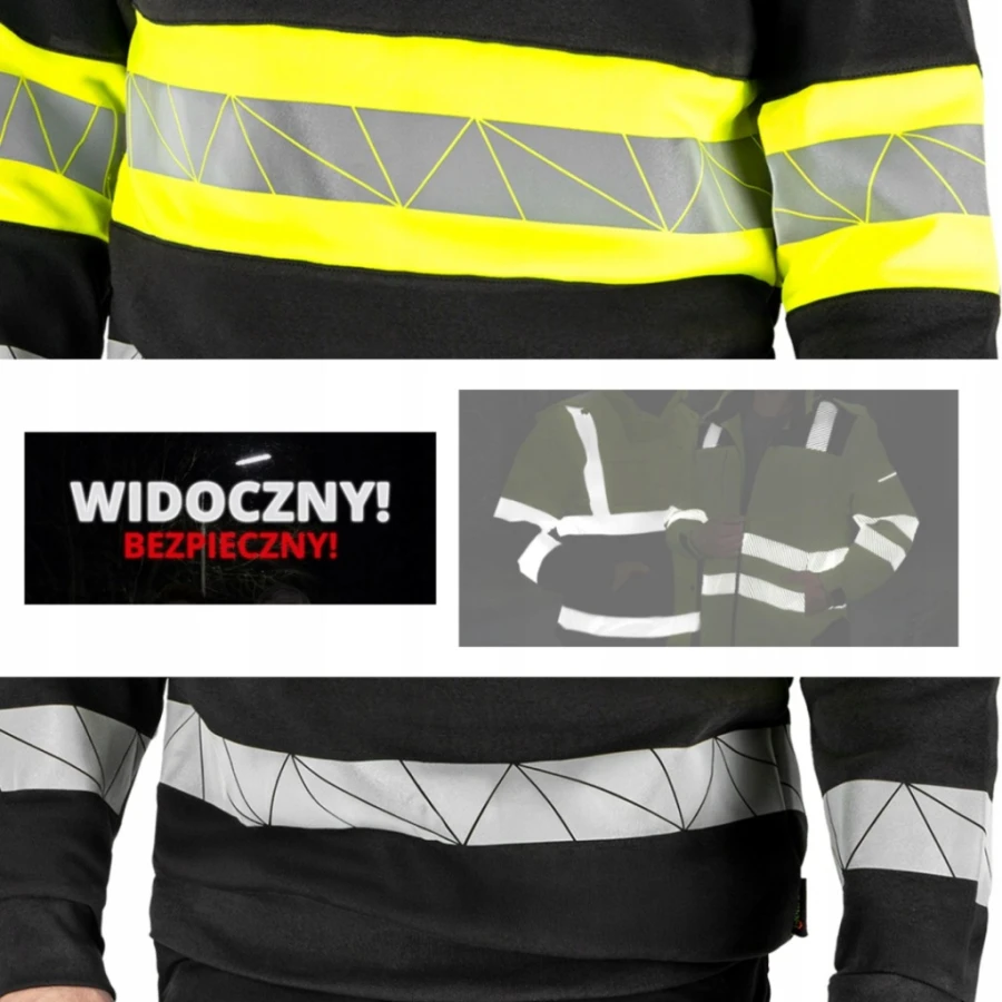 Bluza męska ochronna z dowolnym nadrukiem odblaski BAWEŁNA 80% Rautex-s