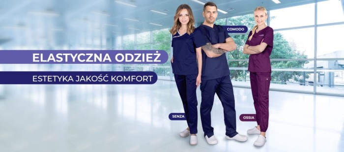 Bluza koszula damska medyczna kosmetyczna krótki rękaw SENZA-J G