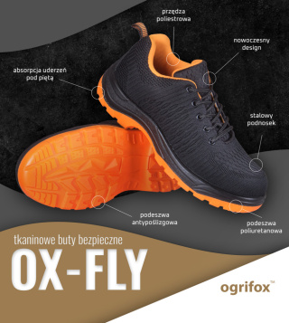 BUTY ROBOCZE ochronne z blachą CZARNE OX-FLY-P-SB BP