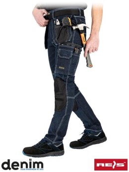 Elastyczne spodnie robocze męskie z jeansu monterskie JEANS415-T GBW