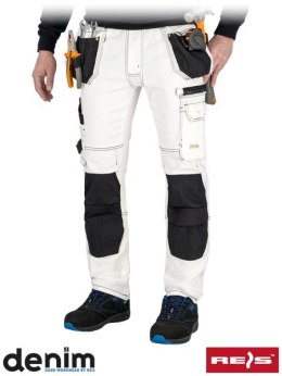 Elastyczne spodnie robocze męskie z jeansu monterskie JEANS415-T WB