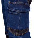 Wytrzymałe elastyczne spodnie robocze bawełna odblaski JEANS303-T B