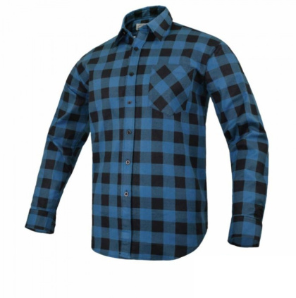 Koszula robocza flanelowa w kratę niebieska STRONG BLUE 100% bawełna