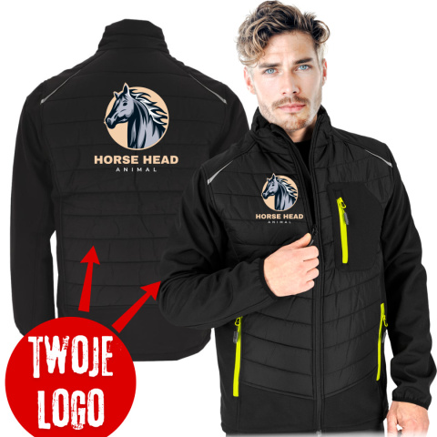 Kurtka softshell OCIEPLANA pikowana Z WŁASNYM NADRUKIEM LOGO Grande-J