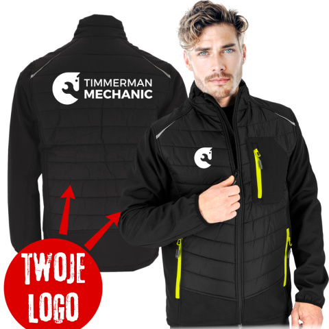 Kurtka softshell OCIEPLANA pikowana Z WŁASNYM NADRUKIEM LOGO Grande-J