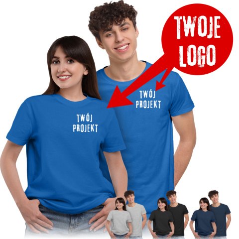 Koszulka męska TSHIRT z WŁASNYM LOGO męski damski 100% bawełna TR N