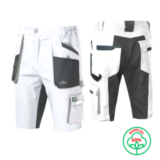 Krótkie spodenki męskie CLASSIC STRETCH slim do kolan MALARSKIE Białe r. 54
