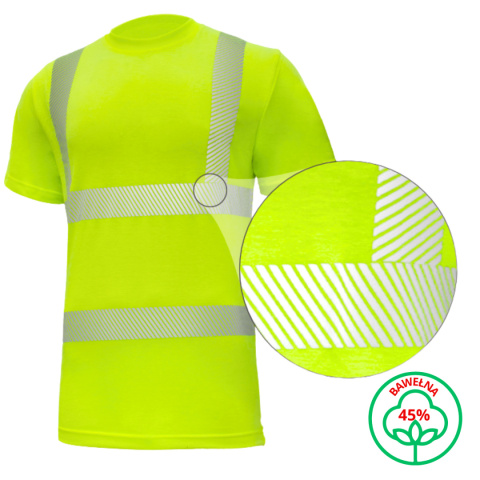 Nowoczesna Koszulka męska T-shirt OSTRZEGAWCZA Sportowa Robocza T-Ref M Nowoczesna Koszulka męska T-shirt OSTRZEGAWCZA Sportowa Robocza T-Ref M