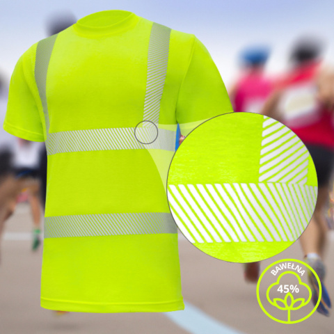 Nowoczesna Koszulka męska T-shirt OSTRZEGAWCZA Sportowa Robocza Nowoczesna Koszulka męska T-shirt OSTRZEGAWCZA Sportowa Robocza