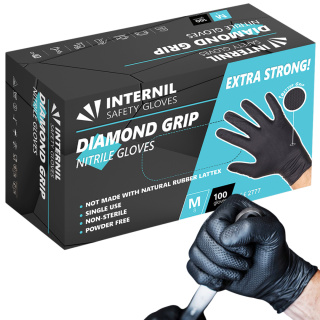 Rękawice RĘKAWICZKI nitrylowe DIAMOND STRONG dla MECHANIKÓW grube 100szt