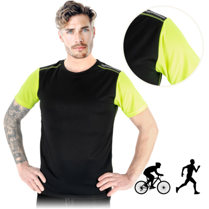 T-shirt męski koszulka z siateczki SPORT&WORK elementy odblaskowe LAGOS
