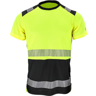 T-shirt ostrzegawczy z siateczki, męski - ŻÓŁTO-CZARNY REIS