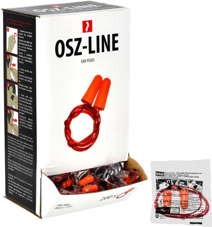 Zatyczki Stopery do uszu Wkładki Przeciwhałasowe na sznurku Osz-L P 200 szt