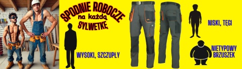 Spodnie męskie robocze do pasa CLASSIC Typowy Rozmiar Sylwetki Mocne 62