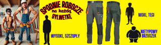 Spodnie męskie robocze do pasa CLASSIC Typowy Rozmiar Sylwetki Mocne 90