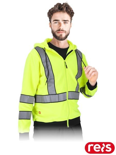 Bluza z polaru, ostrzegawcza z kapturem Reis LUMINO YELLOW