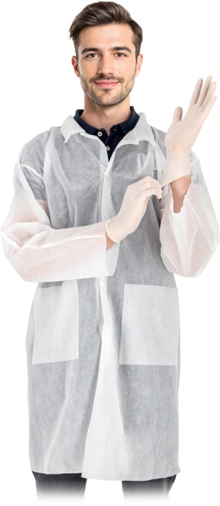 Fartuch laboratoryjny ochronny z polipropylenu Reis FLAP B