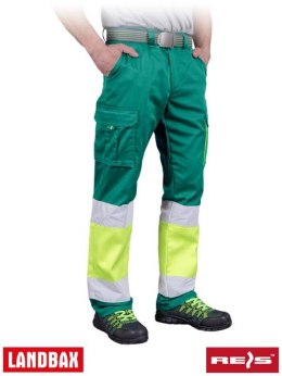 Elastyczne spodnie męskie robocze do pasa ochronne odblaski BAX-T ZY